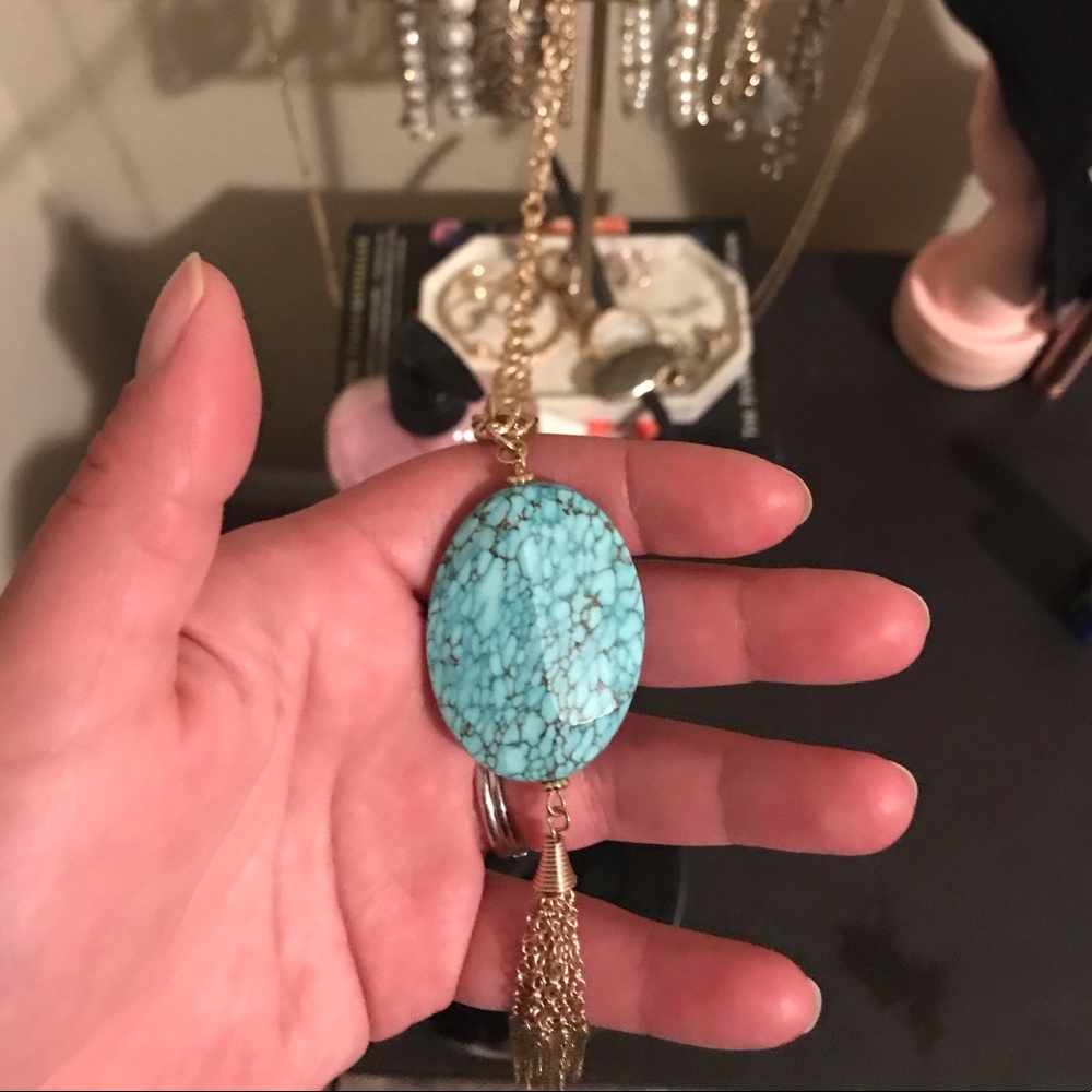Francesca’s long necklace turquoise stone
